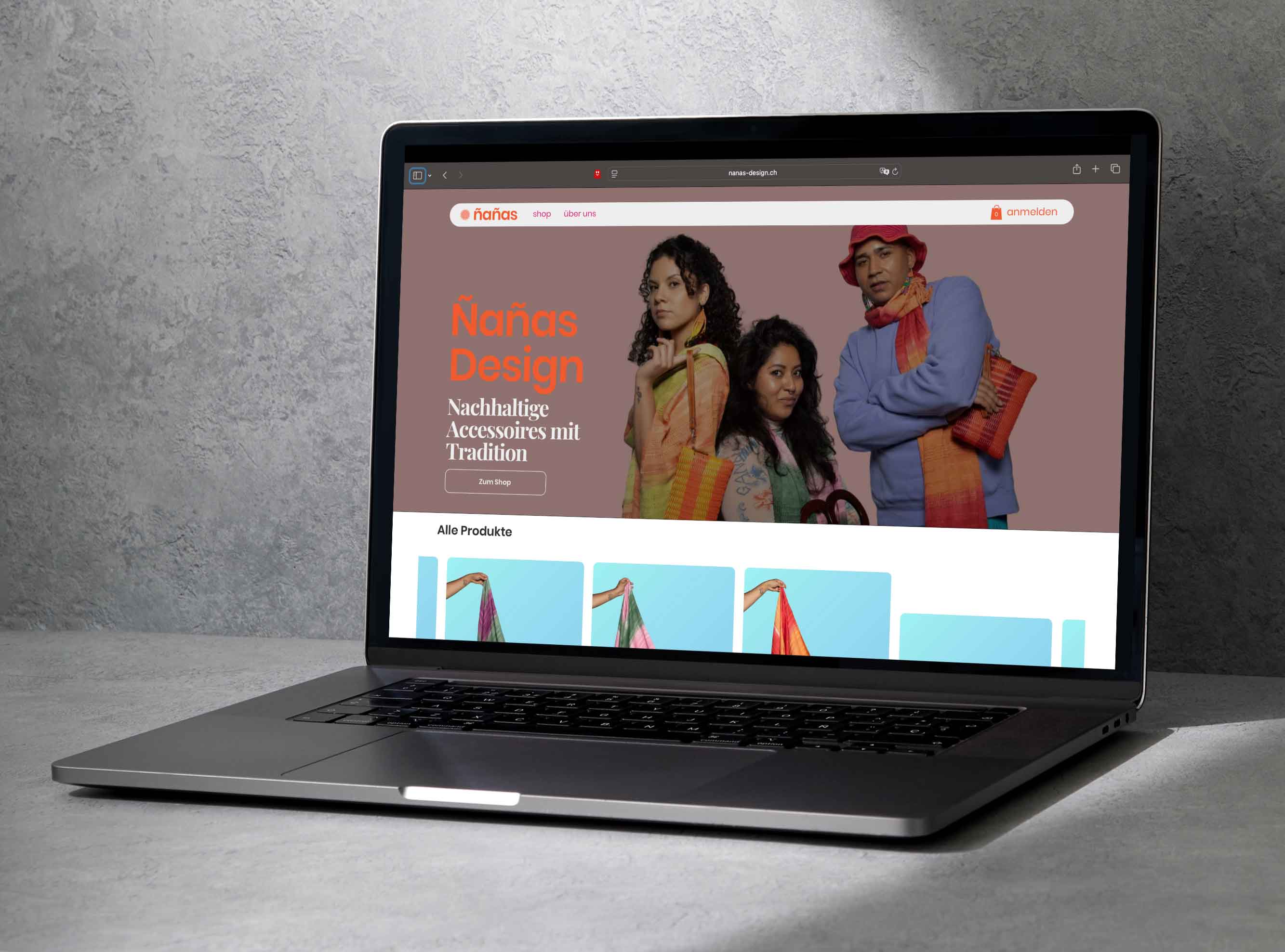 Digitale Markenidentität für fair produzierte Accessoires, gestaltet von Cyril Keller